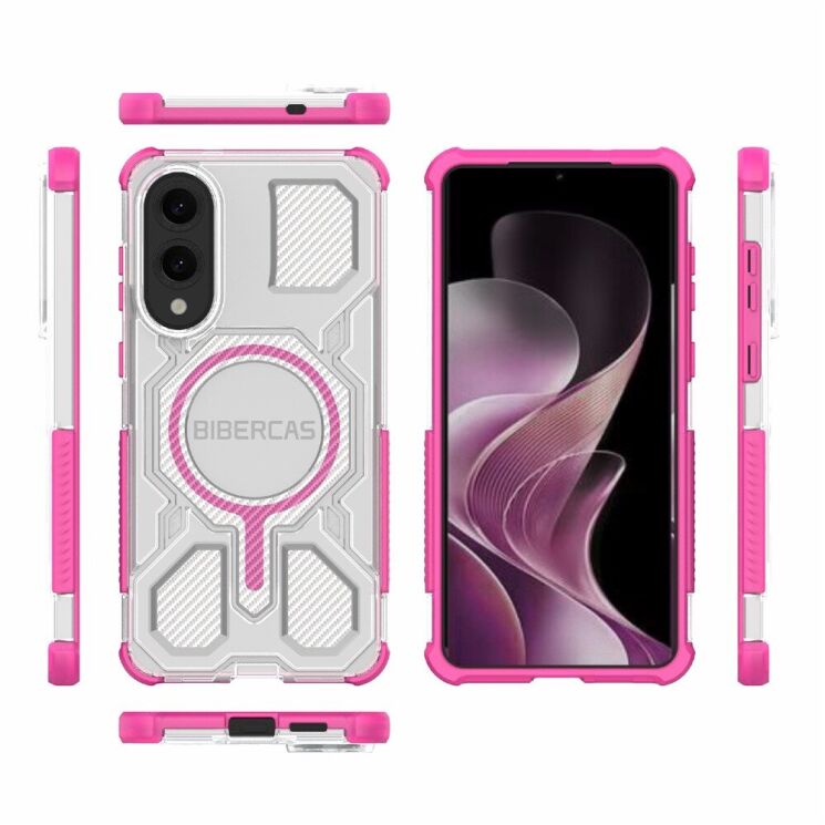 Защитный чехол Deexe Clear Bibercas для Samsung Galaxy S25 Edge (S937) - Pink: фото 6 из 7