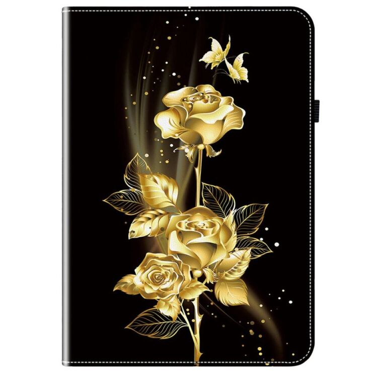 Защитный чехол Deexe Flower для TECNO Megapad 11 - Gold Butterfly Rose: фото 5 из 7