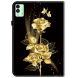 Защитный чехол Deexe Flower для TECNO Megapad 11 - Gold Butterfly Rose (375500B). Фото 6 из 7