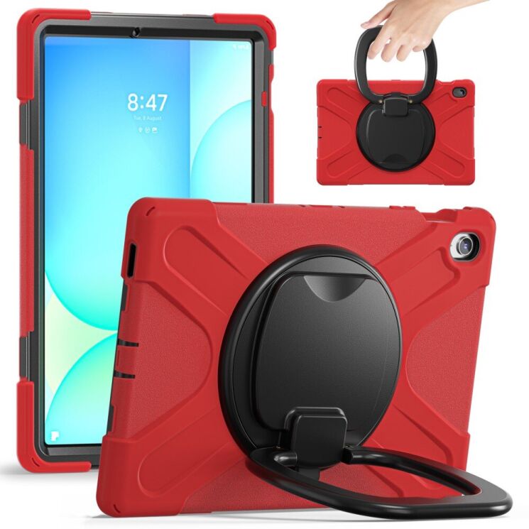 Защитный чехол Deexe Hand Grip для Samsung Galaxy Tab S10 FE Plus - Red: фото 1 из 17