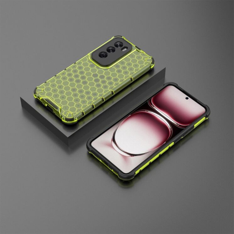 Защитный чехол Deexe Honeycomb Series для OPPO Reno 12 Pro - Green: фото 3 из 5