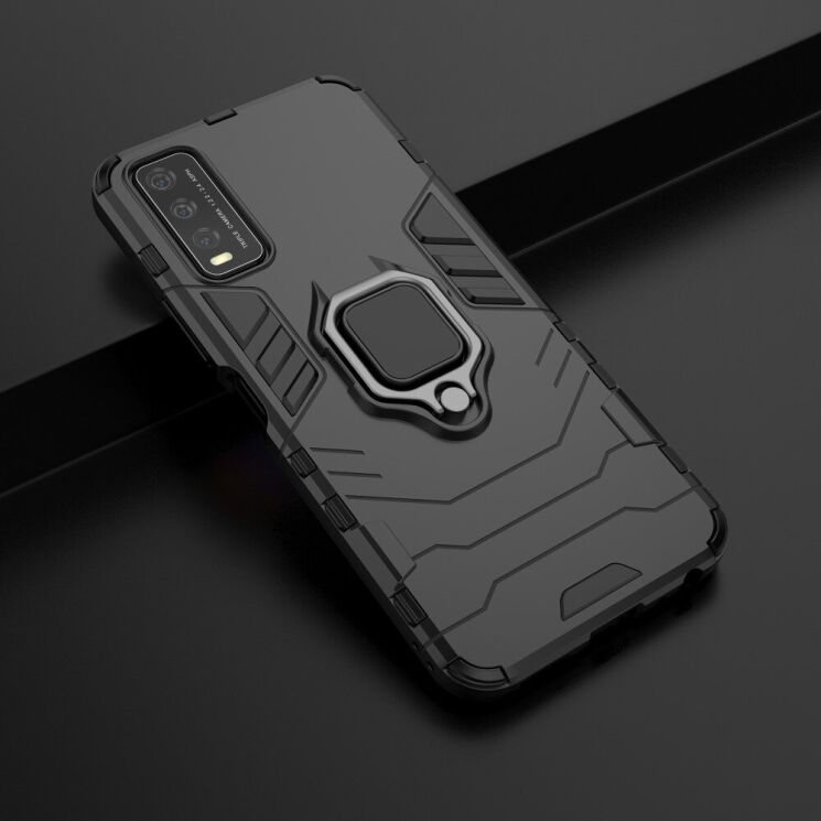 Защитный чехол Deexe Hybrid Case для VIVO Y20 (V2027) / Y12s - Black: фото 7 из 11