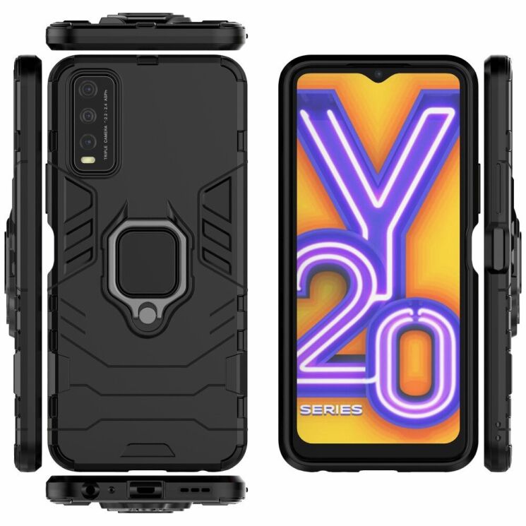 Защитный чехол Deexe Hybrid Case для VIVO Y20 (V2027) / Y12s - Black: фото 6 из 11