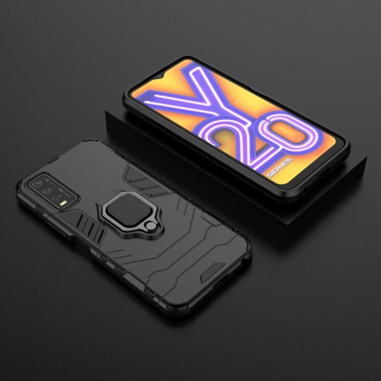Защитный чехол Deexe Hybrid Case для VIVO Y20 (V2027) / Y12s - Black: фото 8 из 11