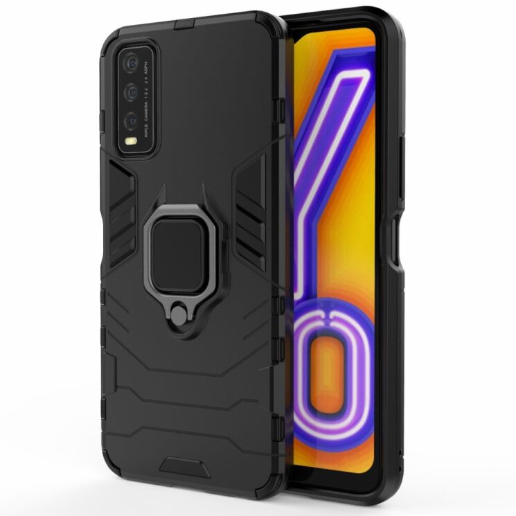 Защитный чехол Deexe Hybrid Case для VIVO Y20 (V2027) / Y12s - Black: фото 1 из 11