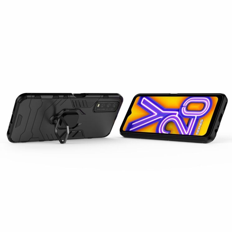 Защитный чехол Deexe Hybrid Case для VIVO Y20 (V2027) / Y12s - Black: фото 3 из 11