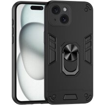 Защитный чехол Deexe Hybrid Shell для Apple iPhone 15 - Black: фото 1 из 7