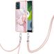 Захисний чохол Deexe Marble Case with Strap для Motorola Moto E13 - Rose Gold (320151RG). Фото 2 з 6