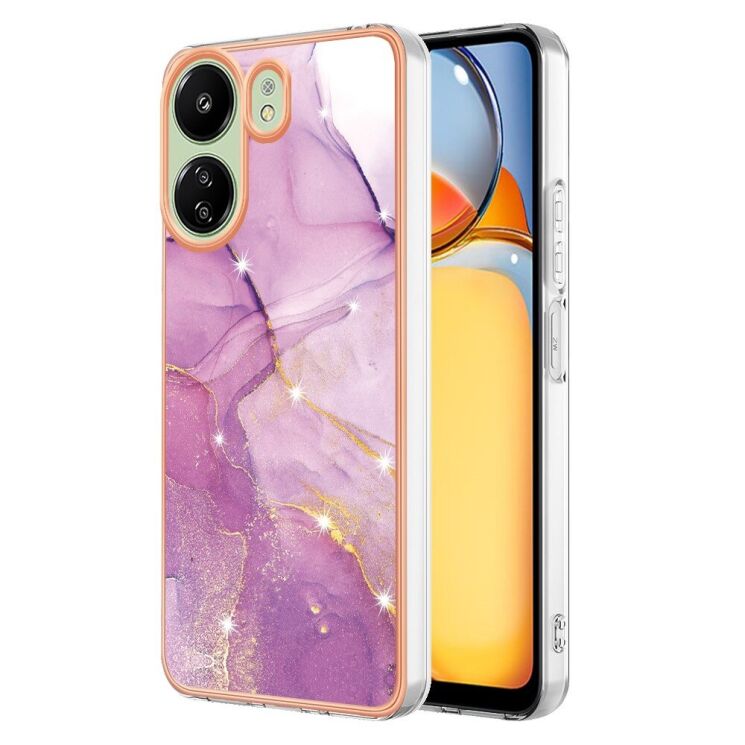 Защитный чехол Deexe Marble Style для Xiaomi Redmi 13C / Poco C65 - Light Purple: фото 1 из 6