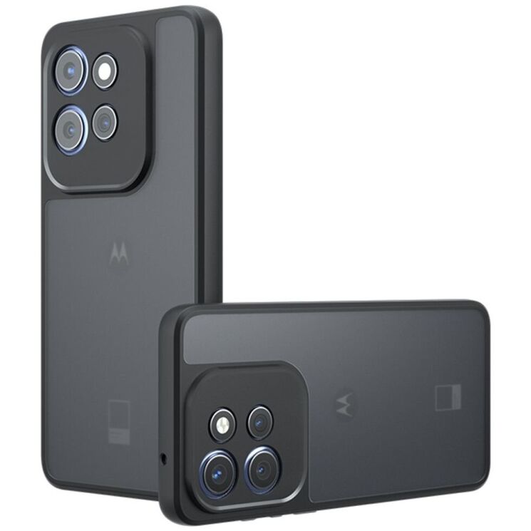 Защитный чехол Deexe Matte Skin для Motorola Edge 50 Neo - Transparent / Black: фото 1 из 13
