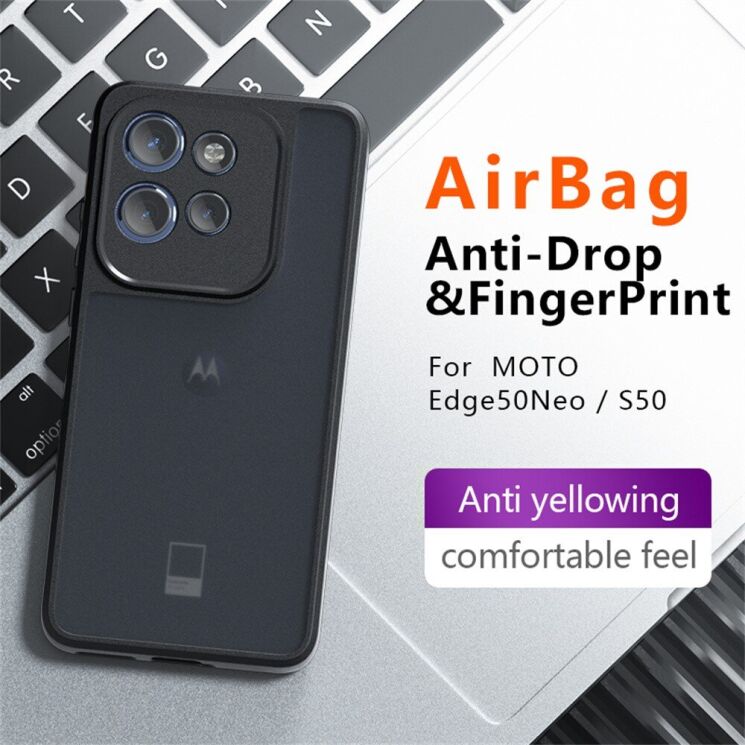 Защитный чехол Deexe Matte Skin для Motorola Edge 50 Neo - Transparent / Black: фото 3 из 13