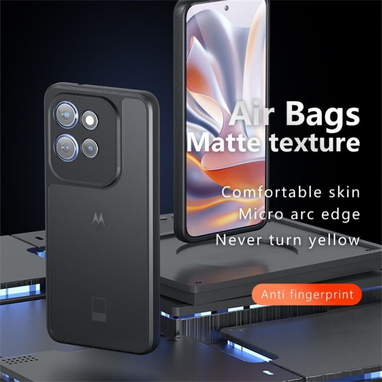 Защитный чехол Deexe Matte Skin для Motorola Edge 50 Neo - Transparent / Black: фото 2 из 13