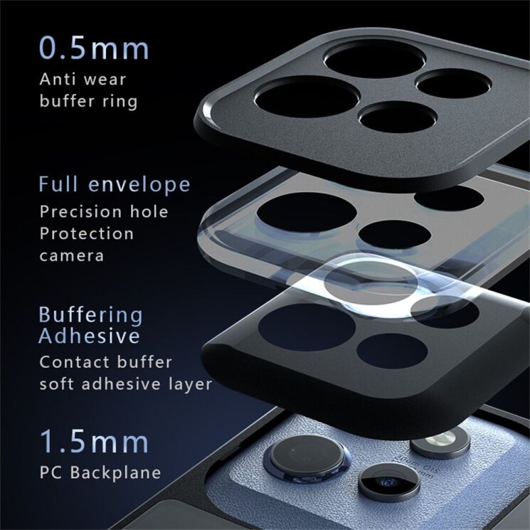 Защитный чехол Deexe Matte Skin для Motorola Edge 50 Neo - Transparent / Black: фото 6 из 13