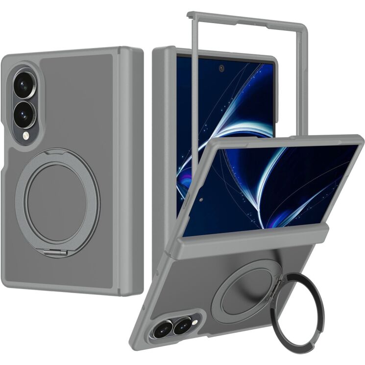 Захисний чохол Deexe Matte Skin Kickstand with MagSafe (FF) для Samsung Galaxy Fold 8 - Grey: фото 1 з 8