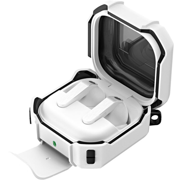 Защитный чехол Deexe Orbit Shield для Samsung Galaxy Buds 4 / Buds 4 Pro - Black / White: фото 2 из 8