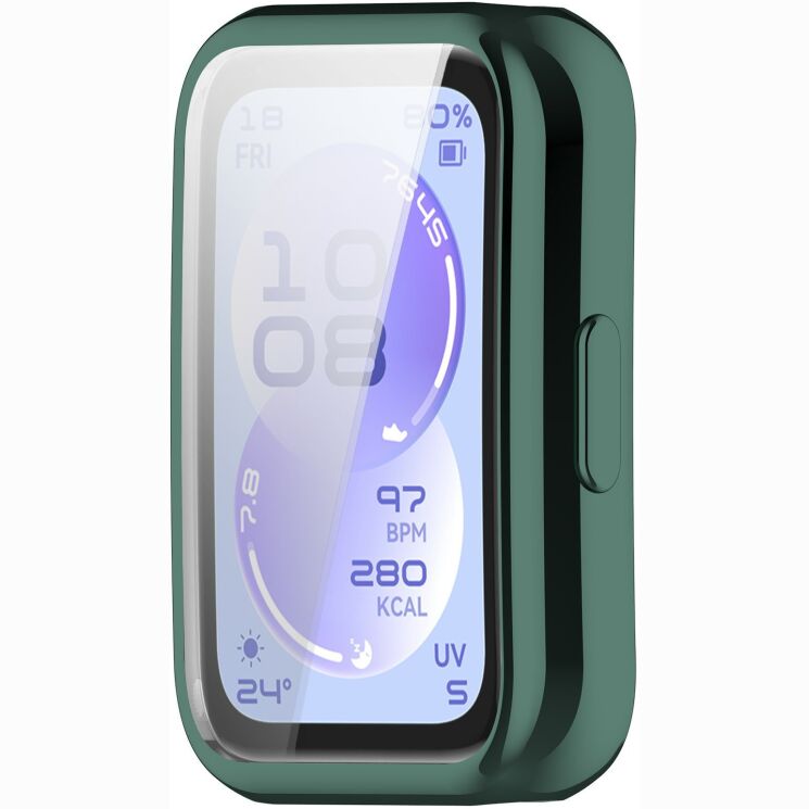 Защитный чехол Deexe Protective Frame для Huawei Band 11 - Electroplated Green (331001G) Защитный чехол Deexe Protective Frame для Huawei Band 11 - Electroplated Green: фото 3 из 7