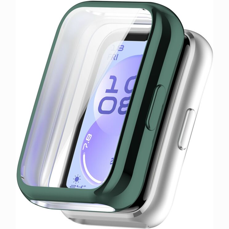 Защитный чехол Deexe Protective Frame для Huawei Band 11 - Electroplated Green (331001G) Защитный чехол Deexe Protective Frame для Huawei Band 11 - Electroplated Green: фото 1 из 7