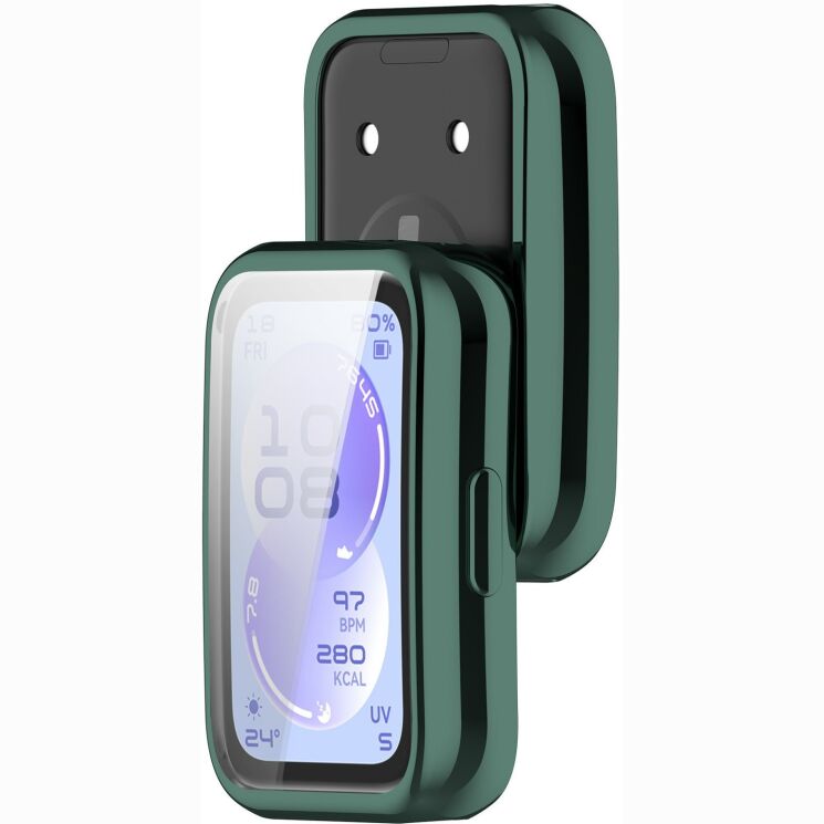 Защитный чехол Deexe Protective Frame для Huawei Band 11 - Electroplated Green (331001G) Защитный чехол Deexe Protective Frame для Huawei Band 11 - Electroplated Green: фото 2 из 7