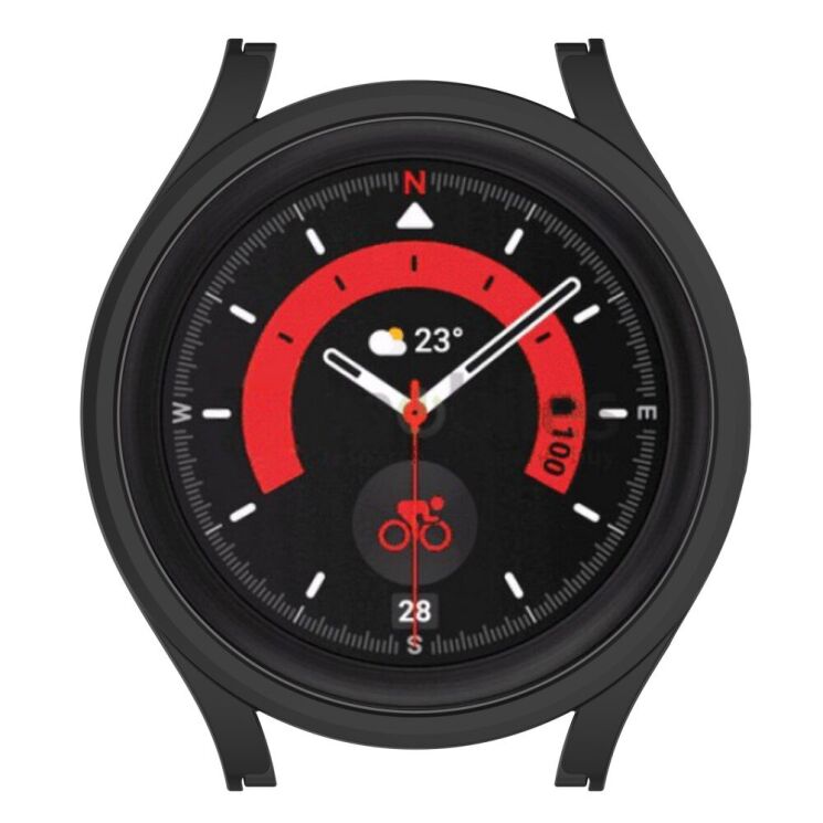 Защитный чехол Deexe Protective Frame для Samsung Galaxy Watch 5 Pro (45mm) - Black: фото 5 из 8
