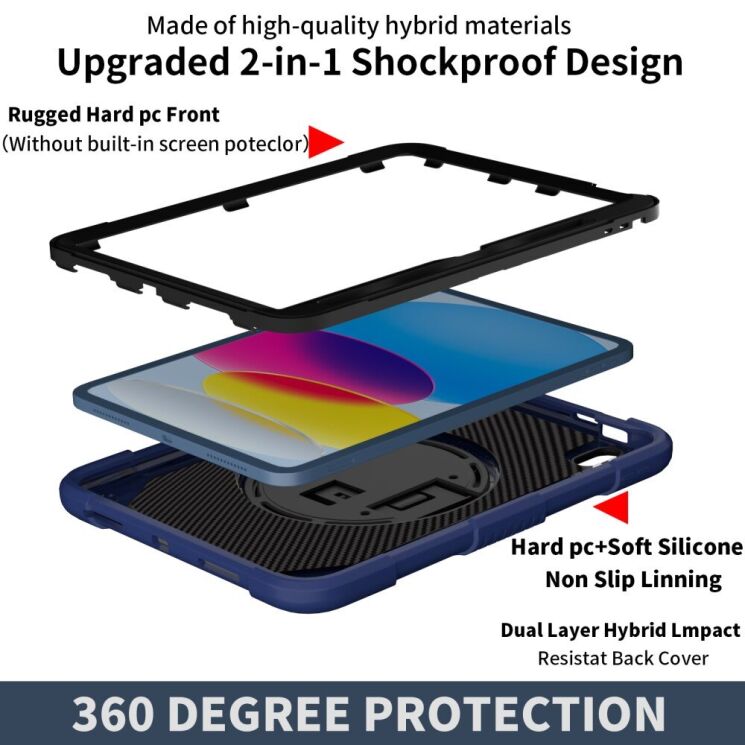 Защитный чехол Deexe Shockproof Case для Apple iPad 10.9 (2022) / iPad 11 (2025) - Black: фото 5 из 6