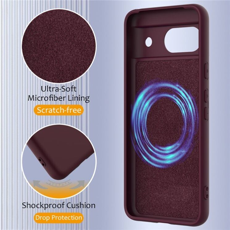 Защитный чехол Deexe Silicone Case with MagSafe для Google Pixel 8A - Black: фото 7 из 9