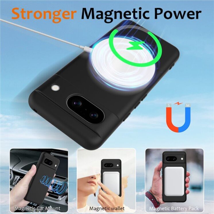 Защитный чехол Deexe Silicone Case with MagSafe для Google Pixel 8A - Black: фото 3 из 9