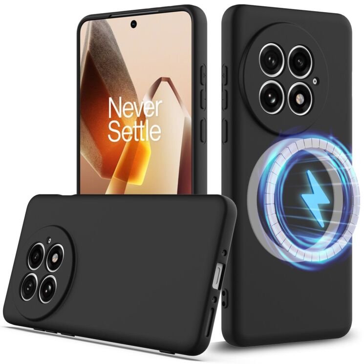 Захисний чохол Deexe Silicone Case with MagSafe для OnePlus 13 - Black: фото 1 з 9
