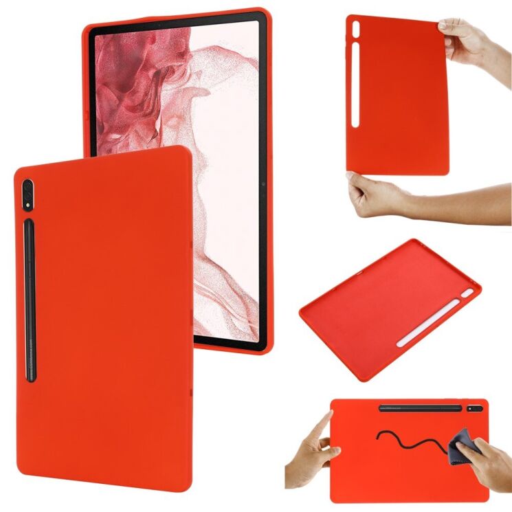 Защитный чехол Deexe Silicone Shell для Samsung Galaxy Tab S10 Plus - Red: фото 2 из 8
