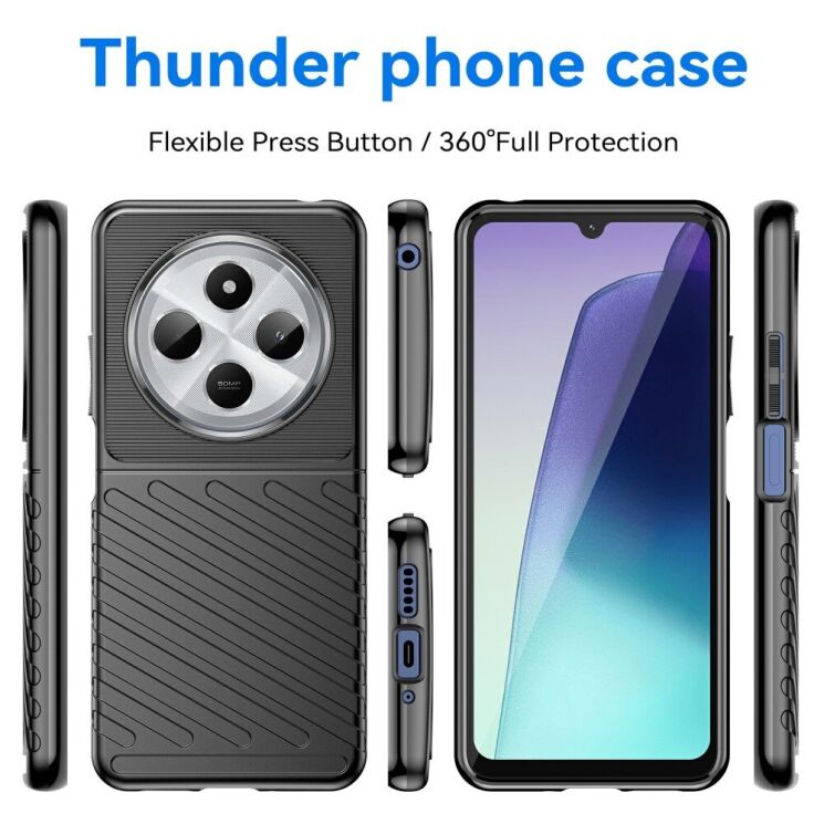 Защитный чехол Deexe Thunder Series для Xiaomi Redmi 14C / Redmi A4 5G / Poco C75 - Blue: фото 3 из 8