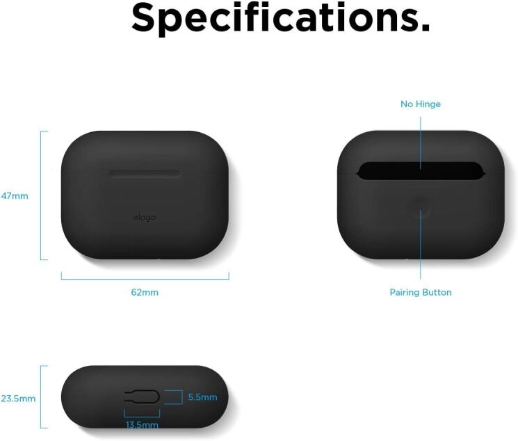 Защитный чехол Elago Skinny Case для Apple AirPods (EAPSK-BA-BK) - Black: фото 2 из 7