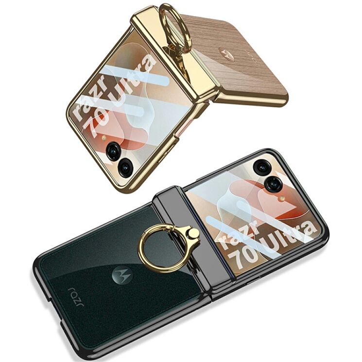 Защитный чехол GKK Hinge Ring для Motorola Razr 70 Ultra - Champagne Gold: фото 3 из 7