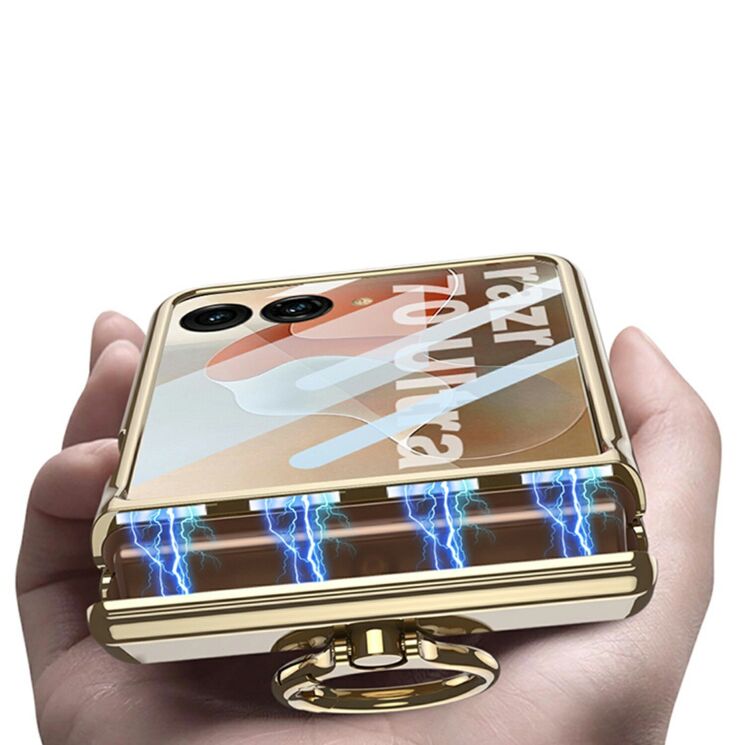 Защитный чехол GKK Hinge Ring для Motorola Razr 70 Ultra - Champagne Gold: фото 6 из 7