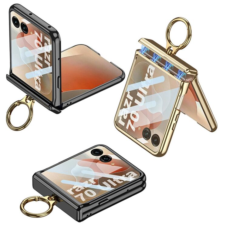 Защитный чехол GKK Hinge Ring для Motorola Razr 70 Ultra - Champagne Gold: фото 4 из 7