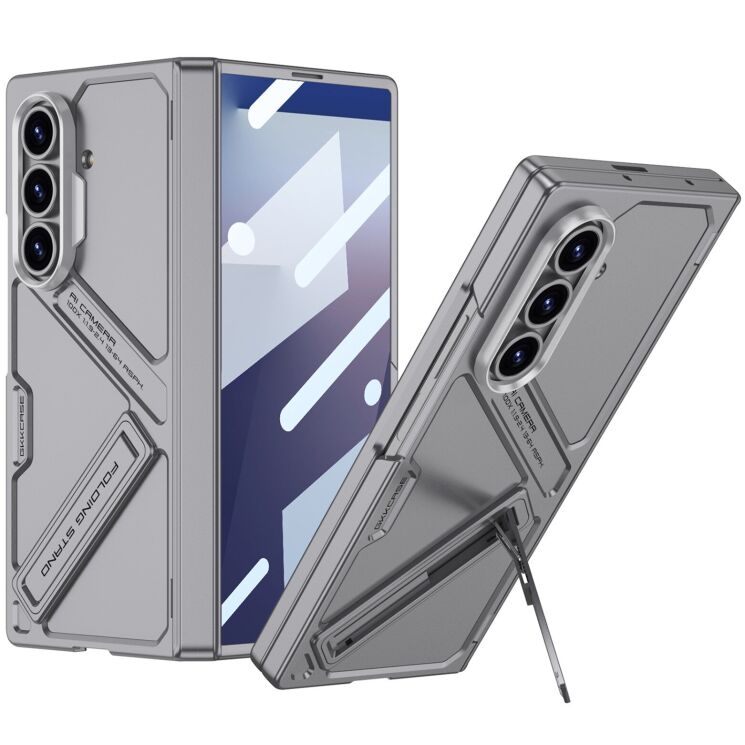 Захисний чохол GKK Kickstand Shield для Samsung Galaxy Fold 7 - Grey: фото 1 з 11