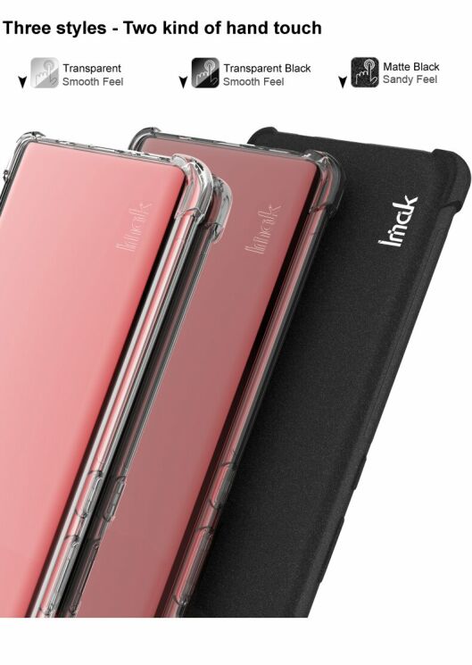 Чехол с усиленными углами IMAK Airbag MAX Case для Samsung Galaxy A41 (A415) - Transparent Black: фото 6 из 11