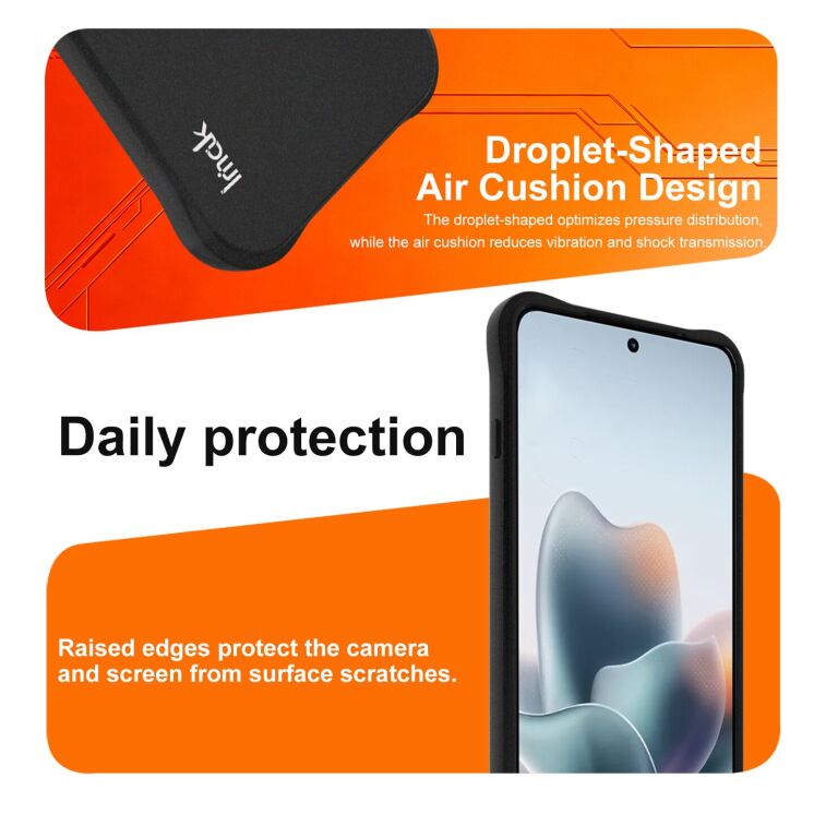 Захисний чохол IMAK Airbag Sand Case with MagSafe для Motorola Edge 70 Max - Matte Black: фото 10 з 11