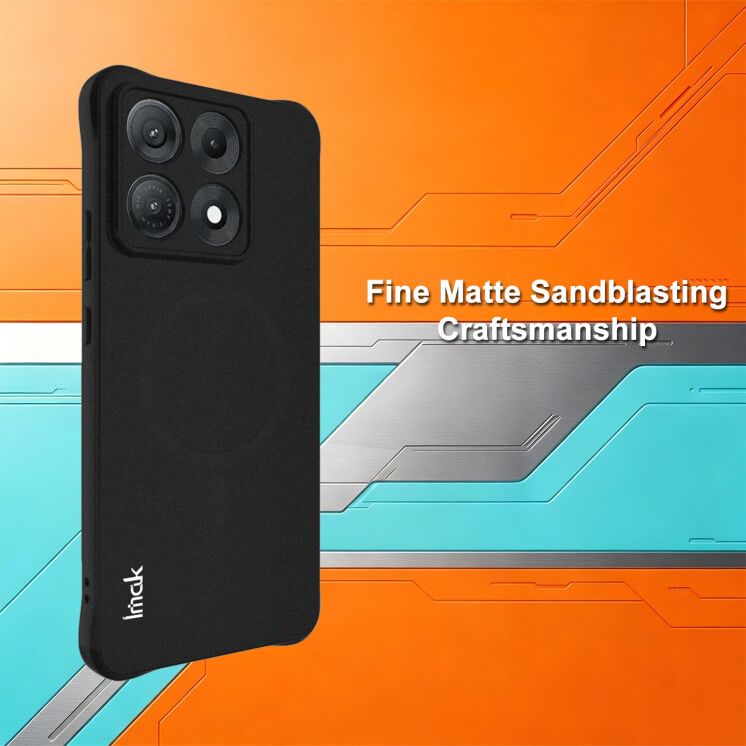 Захисний чохол IMAK Airbag Sand Case with MagSafe для Motorola Edge 70 Max - Matte Black: фото 6 з 11