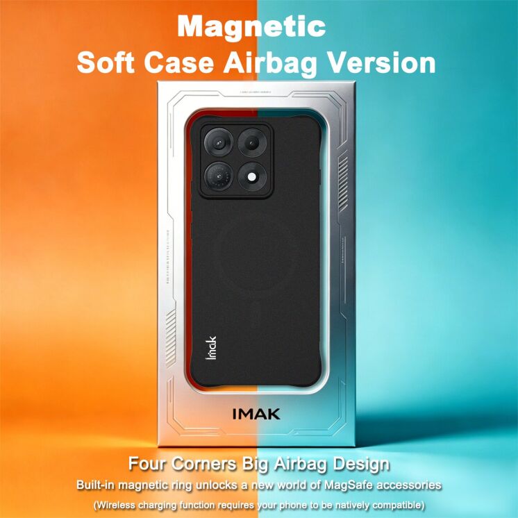 Захисний чохол IMAK Airbag Sand Case with MagSafe для Motorola Edge 70 Max - Matte Black: фото 5 з 11