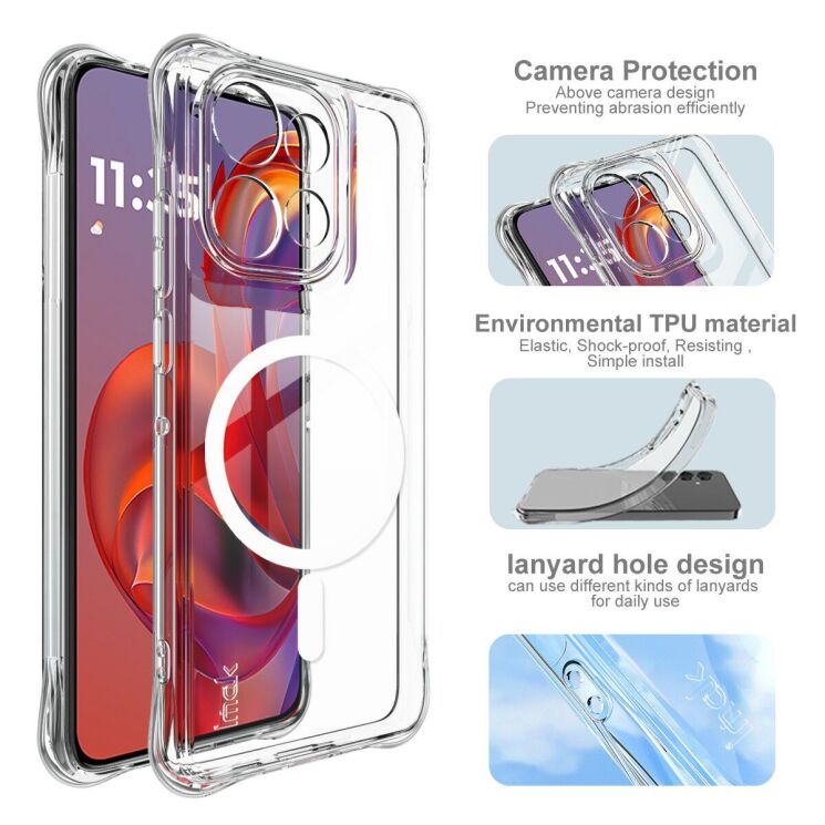 Захисний чохол IMAK Space Shield MagSafe для Motorola Edge 60 Neo / Edge 50 Neo - Transparent: фото 8 з 10