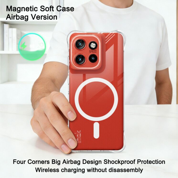 Захисний чохол IMAK Space Shield MagSafe для Motorola Edge 60 Neo / Edge 50 Neo - Transparent: фото 3 з 10