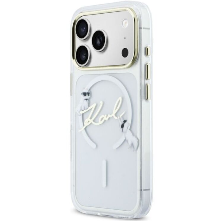 Защитный чехол Karl Lagerfeld IML Choupettes Karl Script Logo MagSafe для iPhone 17 Pro Max (KLHMP17X5HKSCAH) - Clear: фото 2 из 8