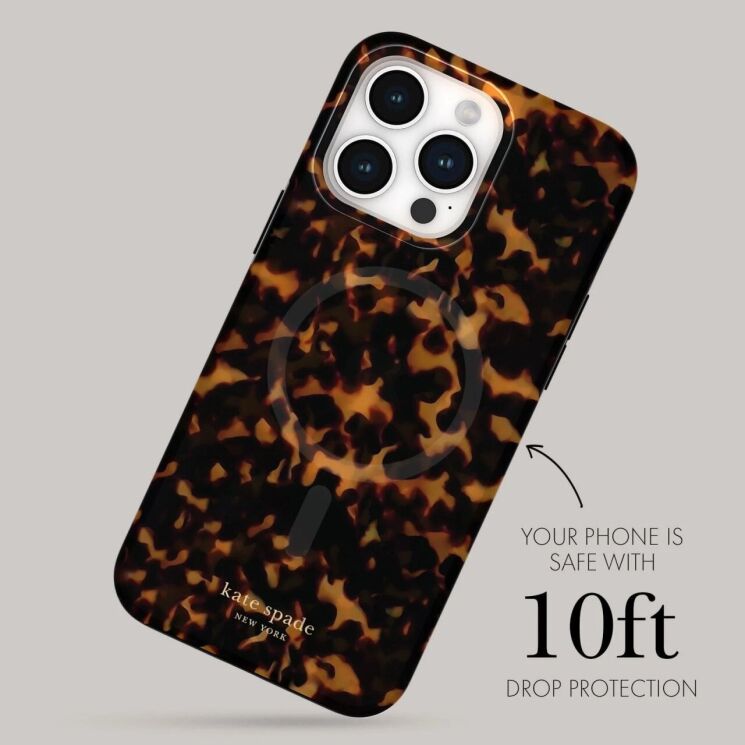 Захисний чохол Kate Spade NY Protective Hardshell Magsafe для Apple iPhone 15 Pro Max - Tortoise: фото 5 з 6