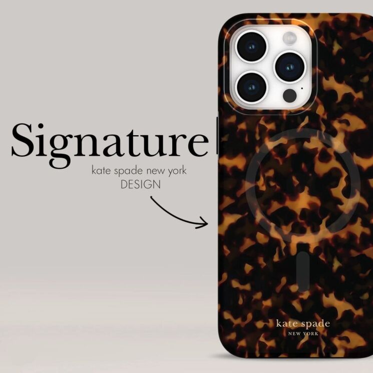 Захисний чохол Kate Spade NY Protective Hardshell Magsafe для Apple iPhone 15 Pro Max - Tortoise: фото 4 з 6