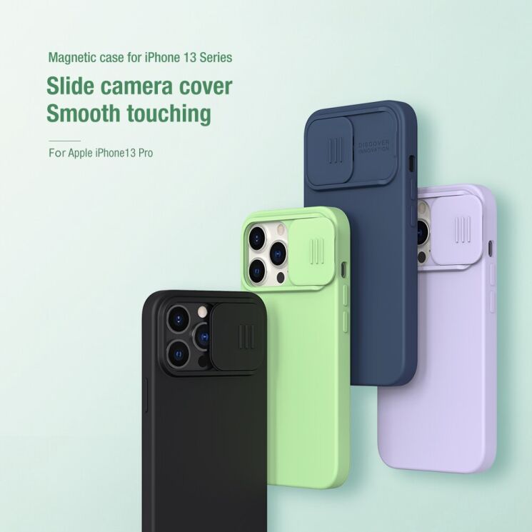 Захисний чохол NILLKIN CamShield Silky Magnetic Silicone Case для Apple iPhone 13 Pro - Blue: фото 6 з 18