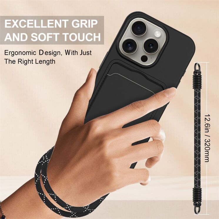 Захисний чохол Reframe Silicone Holder для Apple iPhone 15 Pro - Black: фото 3 з 7