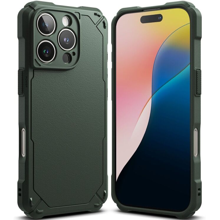 Защитный чехол Ringke Rugged Gear для iPhone 16 Pro Max (8800274963528) - Dark Green (379974DG) Защитный чехол Ringke Rugged Gear для iPhone 16 Pro Max (8800274963528) - Dark Green: фото 1 из 13
