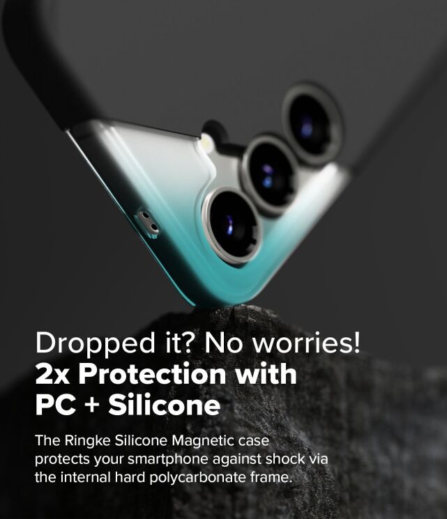 Захисний чохол Ringke Silicone Magnetic для Samsung Galaxy S25 Plus (S936) 8800274968783 - Black: фото 7 з 14