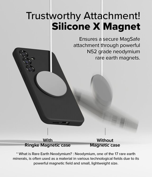 Захисний чохол Ringke Silicone Magnetic для Samsung Galaxy S25 Plus (S936) 8800274968783 - Black: фото 5 з 14