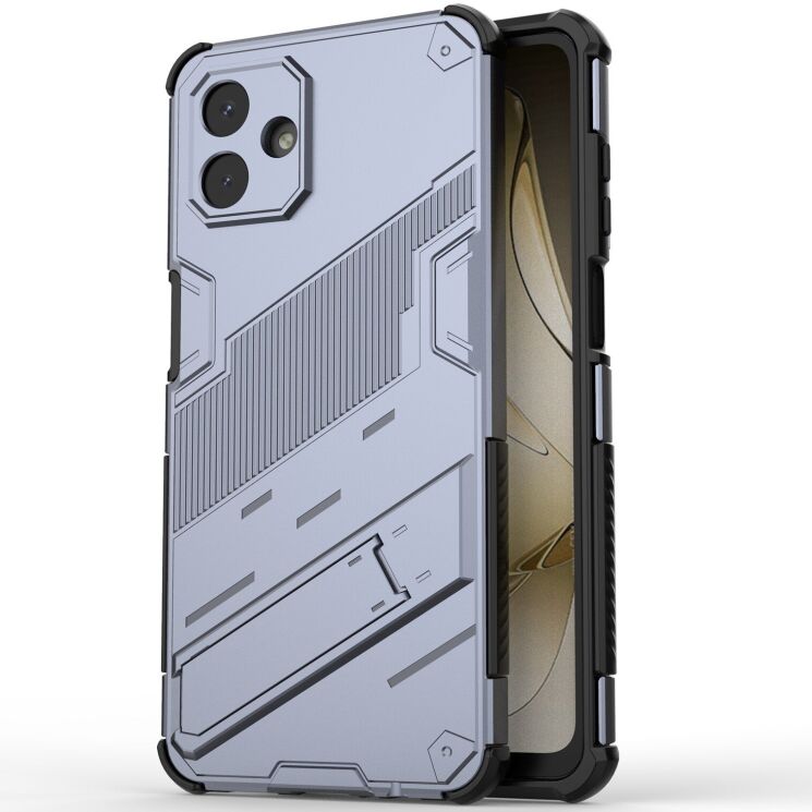 Захисний чохол з підставкою Deexe Bibercas для Samsung Galaxy A07 (A075) - Grey: фото 1 з 7