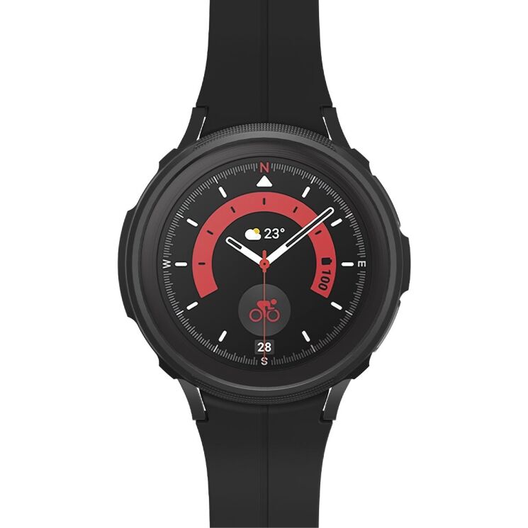 Защитный чехол Spigen (SGP) Liquid Air Case для Samsung Galaxy Watch 5 Pro (45mm) - Matte Black: фото 4 из 16